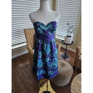 Anthropologie Moulinette Soeurs Strapless Floral Dress Women's 6 Party